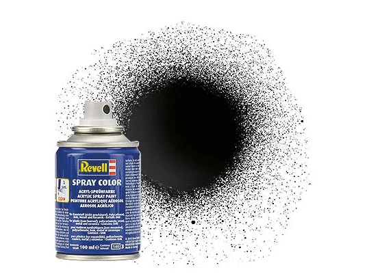 Revell 07 Black, Gloss, Spray Color, 100ml 1 Revell 07 Black, Gloss, Spray Color, 100ml