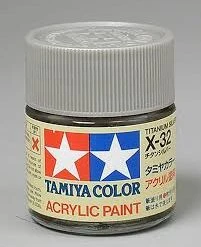 Tamiya Color Acrylic X-32 Titanium Silver - 23ml Bottle